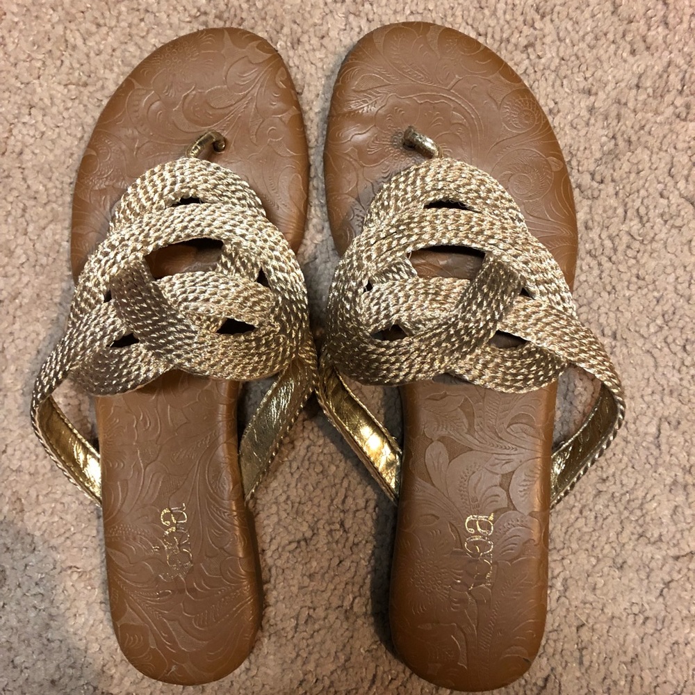 Gold slip on sandals